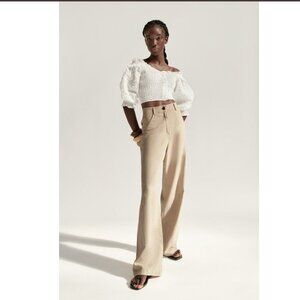 Zara Textured CROP TOP WHITE Size L NEW WITH TAG!